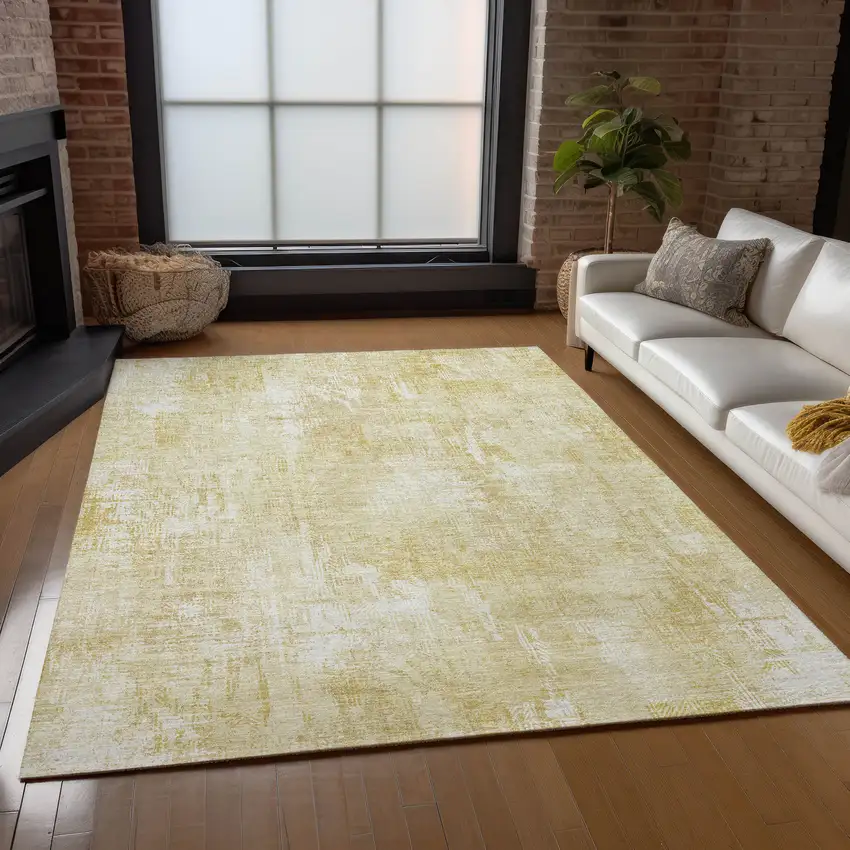 Beige Tan And Ivory Abstract Washable Indoor Outdoor Area Rug Photo 7