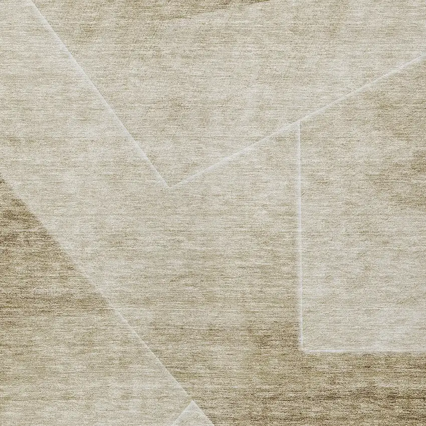 Beige Tan And Ivory Abstract Washable Indoor Outdoor Area Rug Photo 6