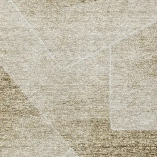 Beige Tan And Ivory Abstract Washable Indoor Outdoor Area Rug Photo 6