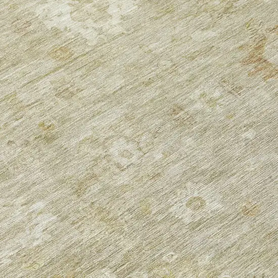 Beige Tan And Ivory Damask Washable Indoor Outdoor Area Rug Photo 8