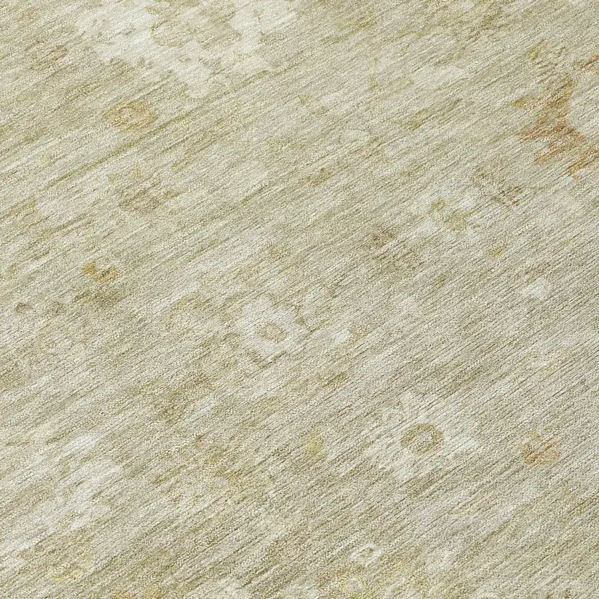 Beige Tan And Ivory Damask Washable Indoor Outdoor Area Rug Photo 8