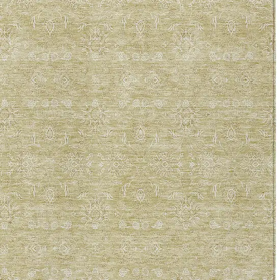 Beige Tan And Ivory Floral Washable Indoor Outdoor Area Rug Photo 4