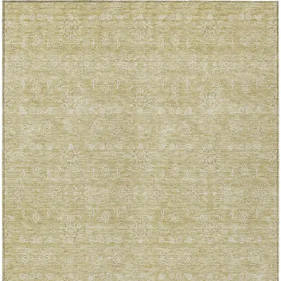 Beige Tan And Ivory Floral Washable Indoor Outdoor Area Rug Photo 5