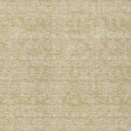 Beige Tan And Ivory Floral Washable Indoor Outdoor Area Rug Photo 4