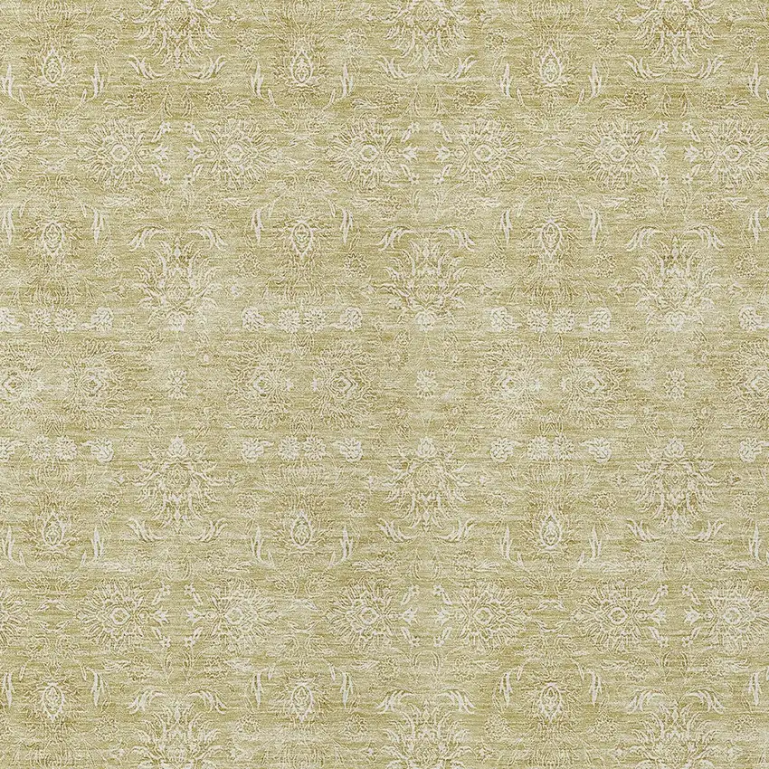 Beige Tan And Ivory Floral Washable Indoor Outdoor Area Rug Photo 4