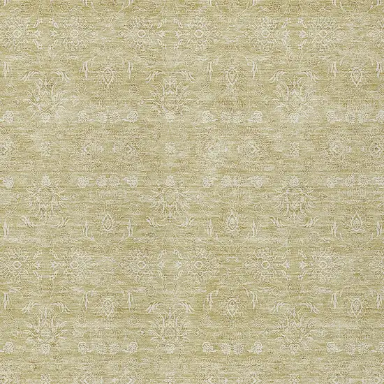 Beige Tan And Ivory Floral Washable Indoor Outdoor Area Rug Photo 4