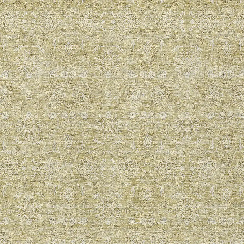 Beige Tan And Ivory Floral Washable Indoor Outdoor Area Rug Photo 4