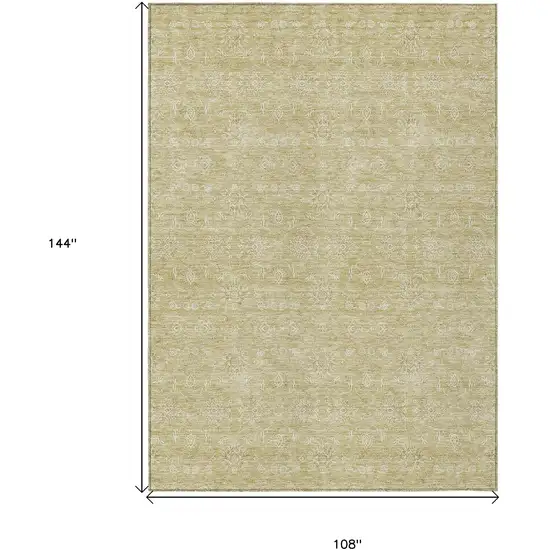 Beige Tan And Ivory Floral Washable Indoor Outdoor Area Rug Photo 3