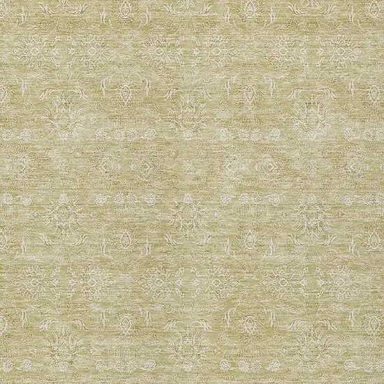 Beige Tan And Ivory Floral Washable Indoor Outdoor Area Rug Photo 4