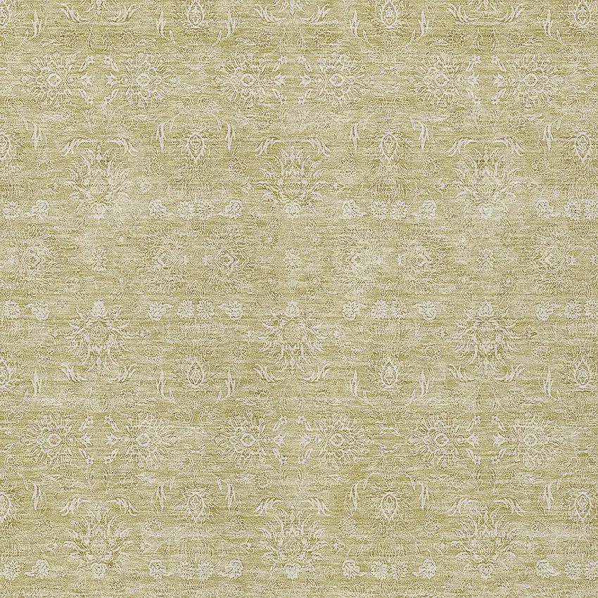 Beige Tan And Ivory Floral Washable Indoor Outdoor Area Rug Photo 4