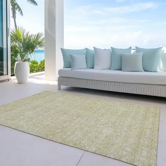 Beige Tan And Ivory Floral Washable Indoor Outdoor Area Rug Photo 9