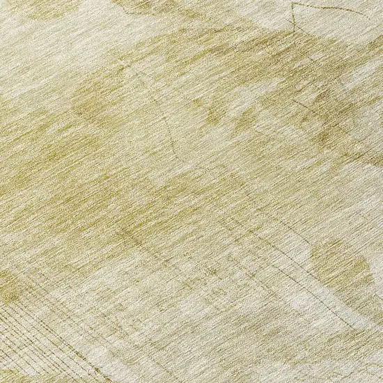 Beige Tan And Ivory Floral Washable Indoor Outdoor Area Rug Photo 8