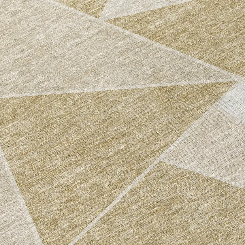 Beige Tan And Ivory Geometric Washable Indoor Outdoor Area Rug Photo 5