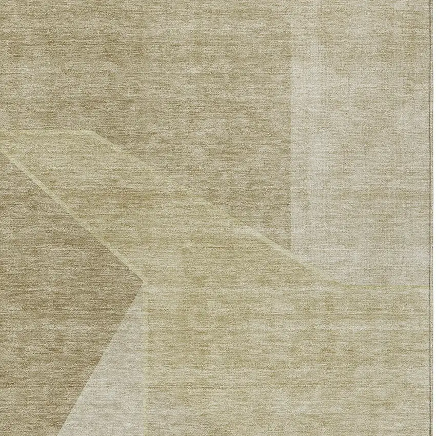 Beige Tan And Ivory Geometric Washable Indoor Outdoor Area Rug Photo 6