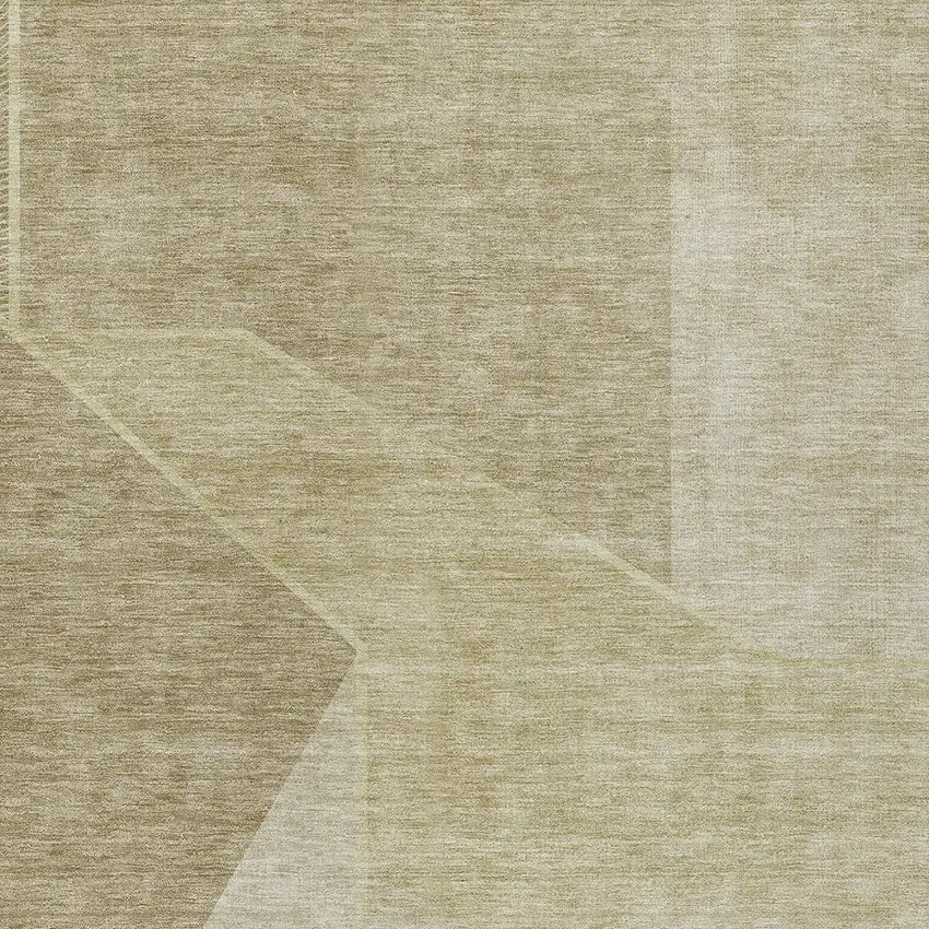 Beige Tan And Ivory Geometric Washable Indoor Outdoor Area Rug Photo 6