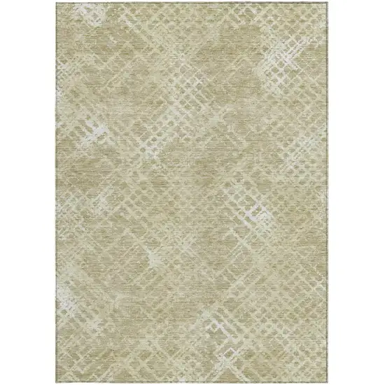 Beige Tan And Ivory Geometric Washable Indoor Outdoor Area Rug Photo 6