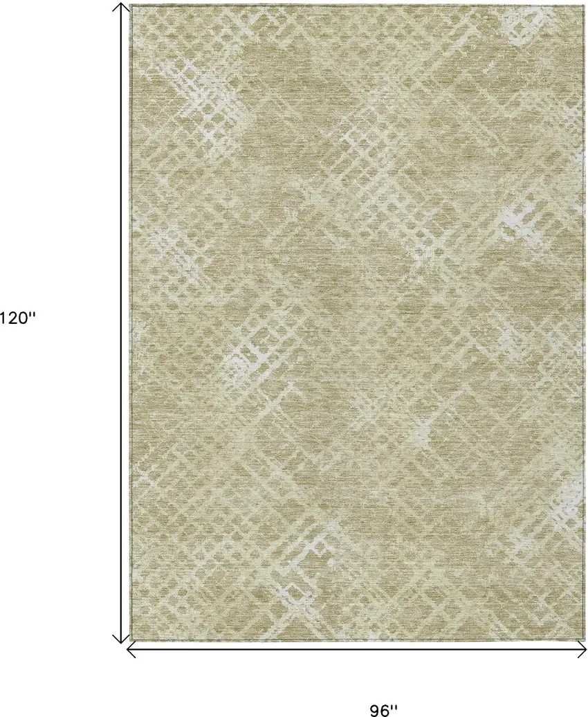 Beige Tan And Ivory Geometric Washable Indoor Outdoor Area Rug Photo 3