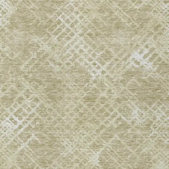 Beige Tan And Ivory Geometric Washable Indoor Outdoor Area Rug Photo 6