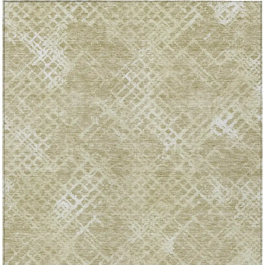 Beige Tan And Ivory Geometric Washable Indoor Outdoor Area Rug Photo 7