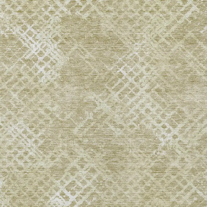 Beige Tan And Ivory Geometric Washable Indoor Outdoor Area Rug Photo 6