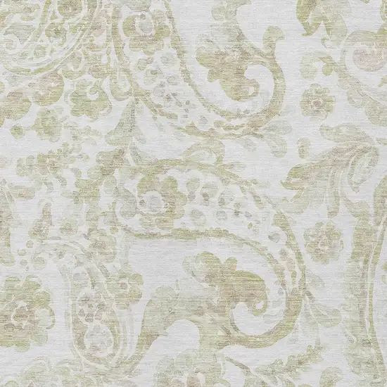 Beige Tan And Ivory Paisley Washable Indoor Outdoor Area Rug Photo 6