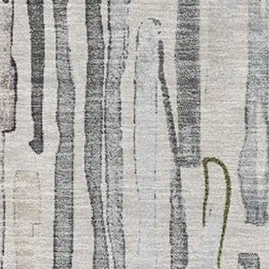 Beige Tan And Silver Striped Washable Area Rug With UV Protection Photo 2