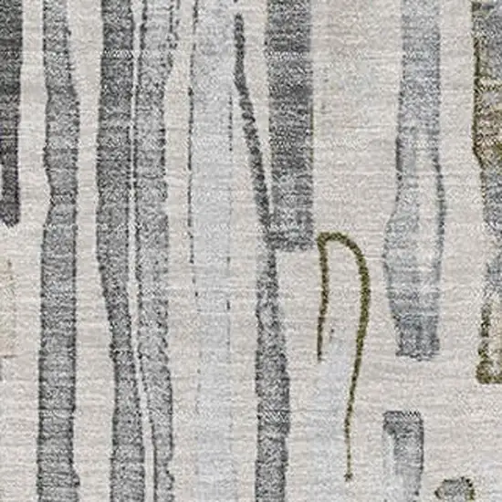 Beige Tan And Silver Striped Washable Area Rug With UV Protection Photo 2