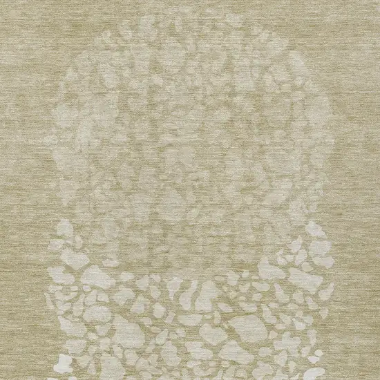 Beige Tan And Taupe Abstract Washable Indoor Outdoor Area Rug Photo 5