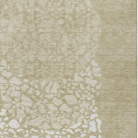 Beige Tan And Taupe Abstract Washable Indoor Outdoor Area Rug Photo 5