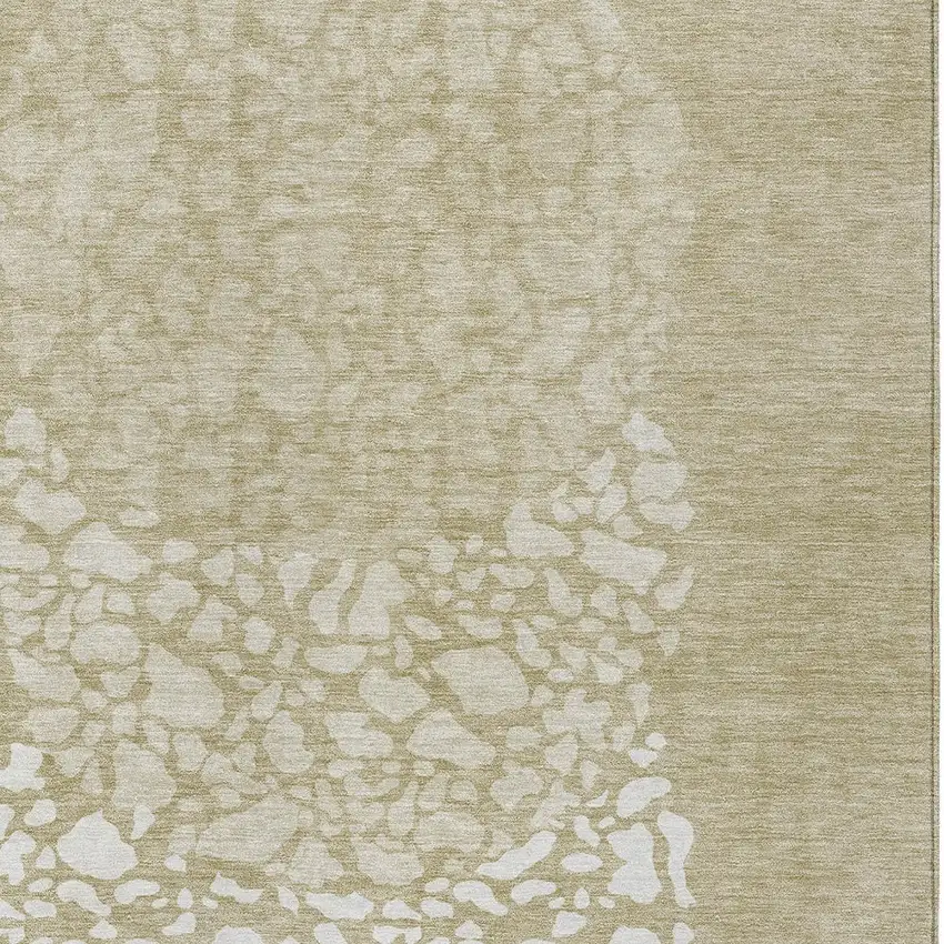 Beige Tan And Taupe Abstract Washable Indoor Outdoor Area Rug Photo 5