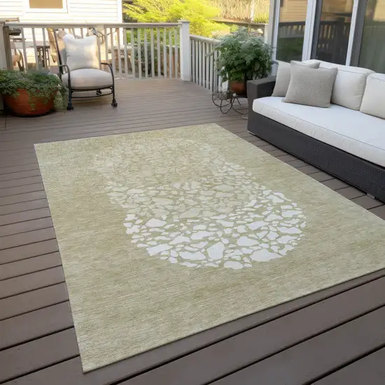 Beige Tan And Taupe Abstract Washable Indoor Outdoor Area Rug Photo 6