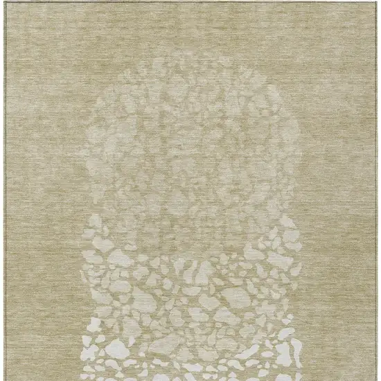 Beige Tan And Taupe Abstract Washable Indoor Outdoor Area Rug Photo 2