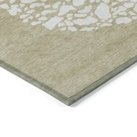 Beige Tan And Taupe Abstract Washable Indoor Outdoor Area Rug Photo 4