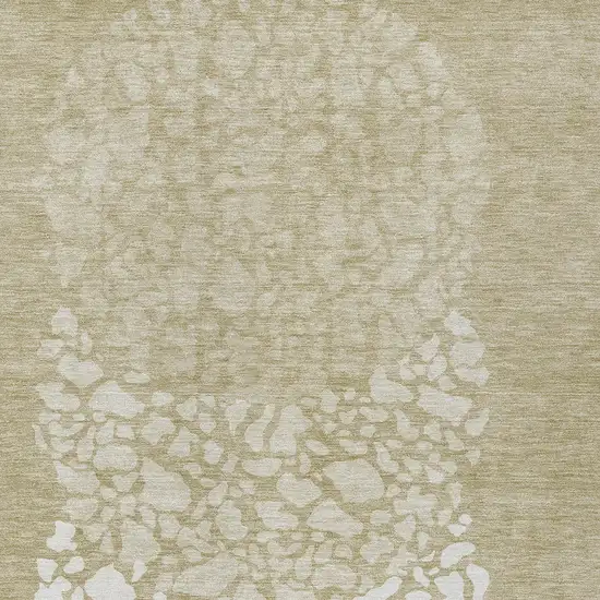 Beige Tan And Taupe Abstract Washable Indoor Outdoor Area Rug Photo 5