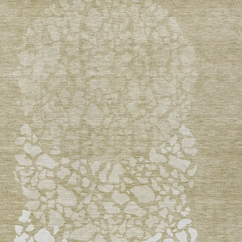 Beige Tan And Taupe Abstract Washable Indoor Outdoor Area Rug Photo 5
