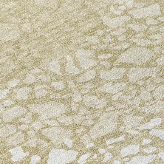 Beige Tan And Taupe Abstract Washable Indoor Outdoor Area Rug Photo 9