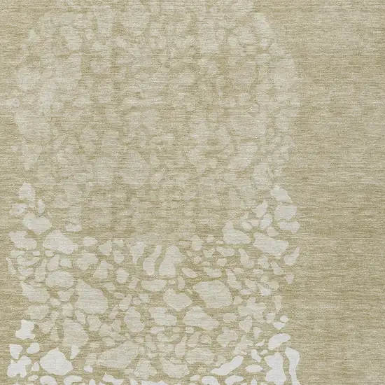 Beige Tan And Taupe Abstract Washable Indoor Outdoor Area Rug Photo 4