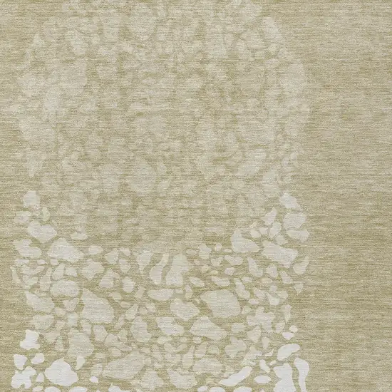 Beige Tan And Taupe Abstract Washable Indoor Outdoor Area Rug Photo 4
