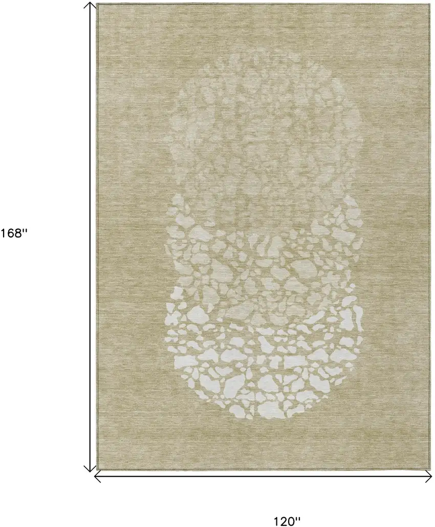 Beige Tan And Taupe Abstract Washable Indoor Outdoor Area Rug Photo 3