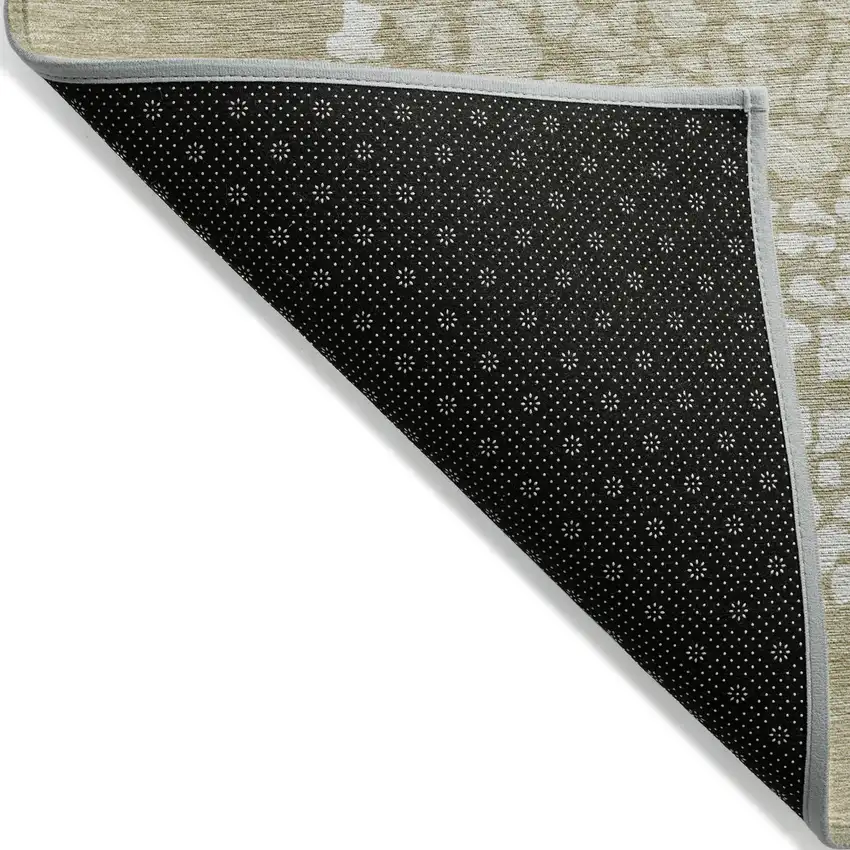 Beige Tan And Taupe Abstract Washable Indoor Outdoor Area Rug Photo 2