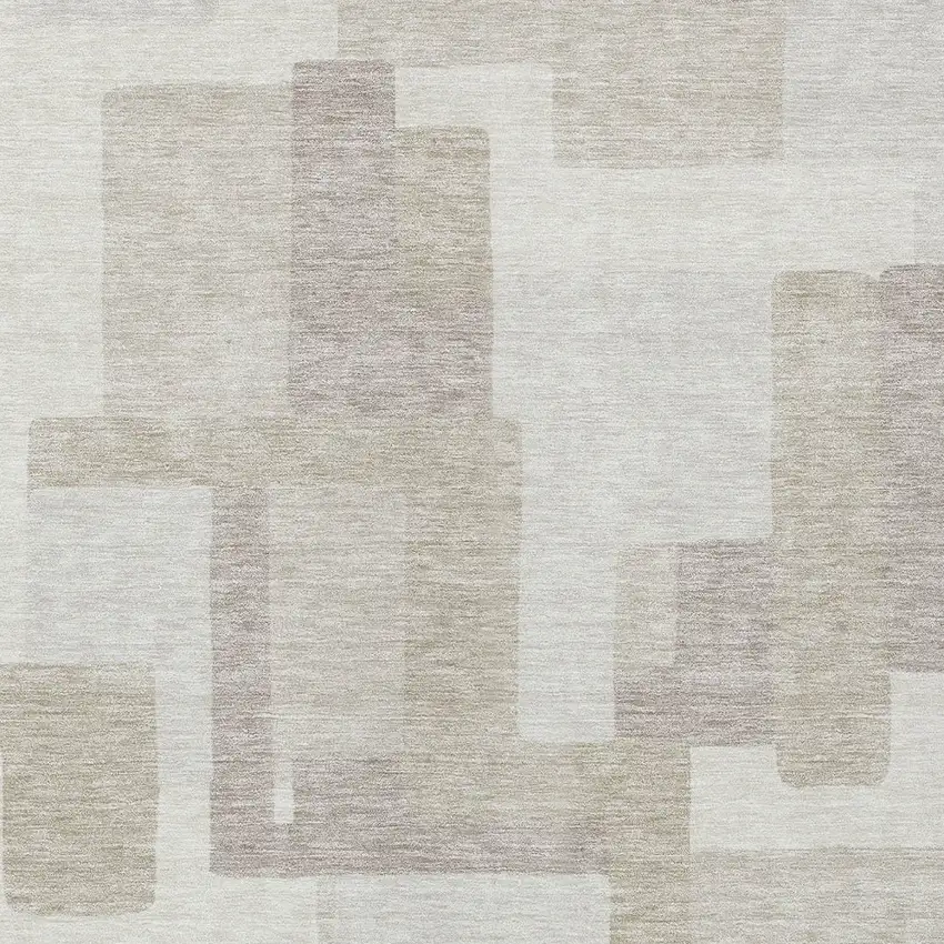 Beige Tan And Taupe Abstract Washable Indoor Outdoor Area Rug Photo 4
