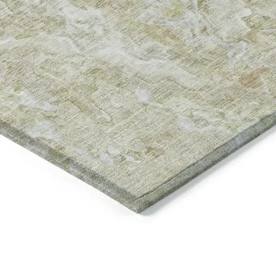 Beige Tan And Taupe Abstract Washable Indoor Outdoor Area Rug Photo 5