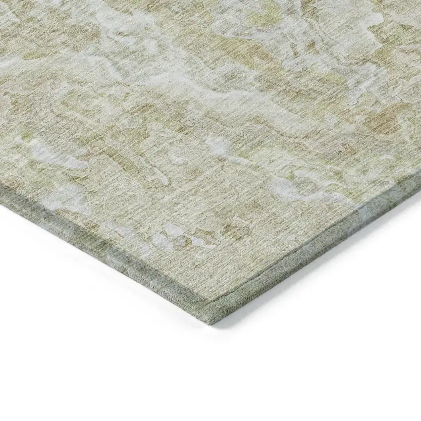 Beige Tan And Taupe Abstract Washable Indoor Outdoor Area Rug Photo 5