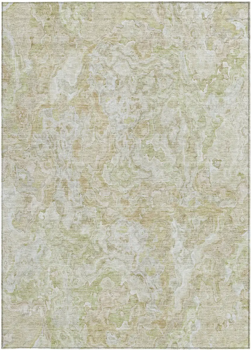 Beige Tan And Taupe Abstract Washable Indoor Outdoor Area Rug Photo 6