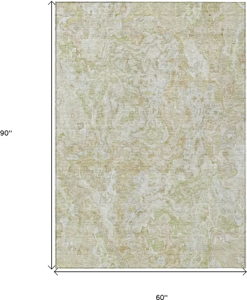 Beige Tan And Taupe Abstract Washable Indoor Outdoor Area Rug Photo 3