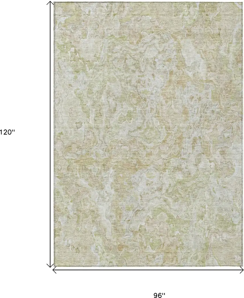 Beige Tan And Taupe Abstract Washable Indoor Outdoor Area Rug Photo 3