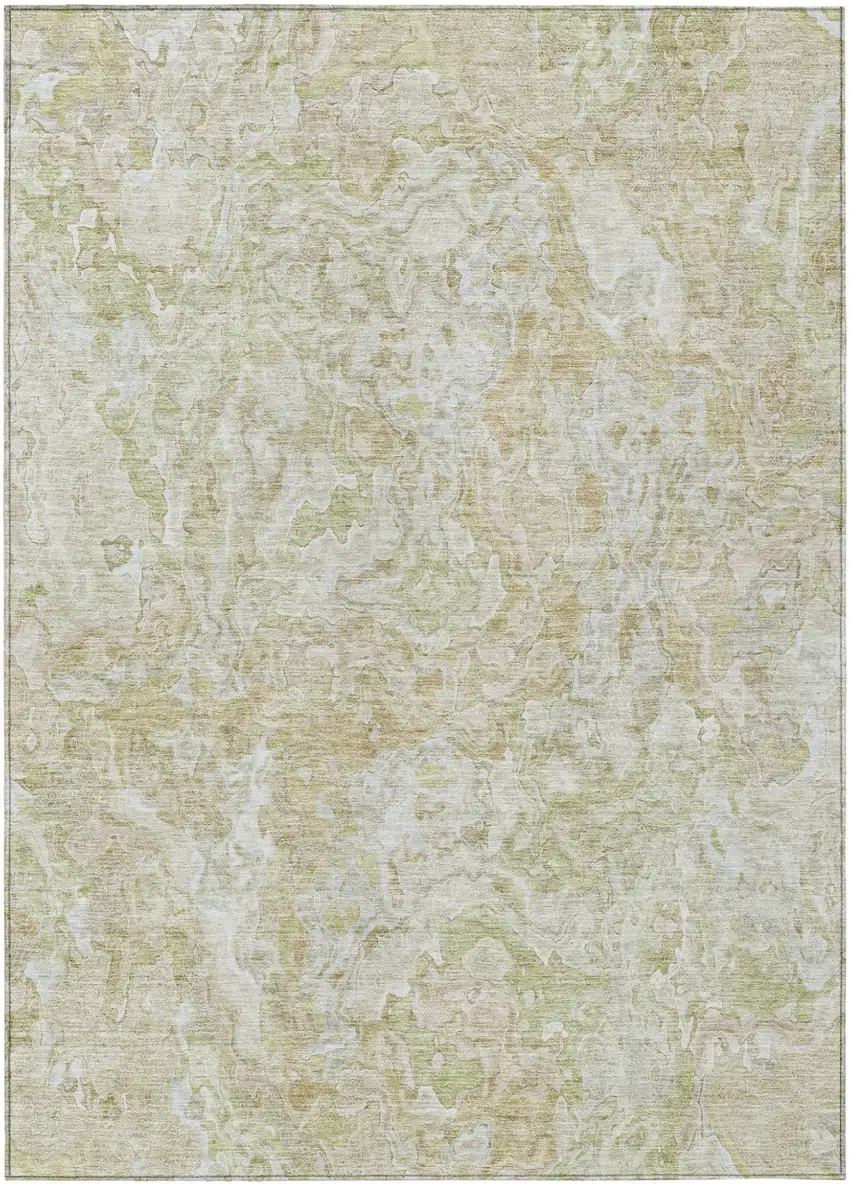 Beige Tan And Taupe Abstract Washable Indoor Outdoor Area Rug Photo 2