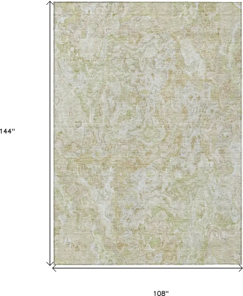 Beige Tan And Taupe Abstract Washable Indoor Outdoor Area Rug Photo 3