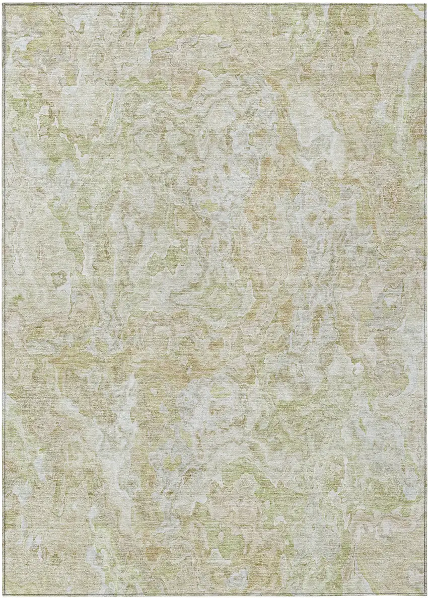 Beige Tan And Taupe Abstract Washable Indoor Outdoor Area Rug Photo 2