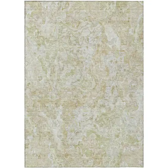 Beige Tan And Taupe Abstract Washable Indoor Outdoor Area Rug Photo 2